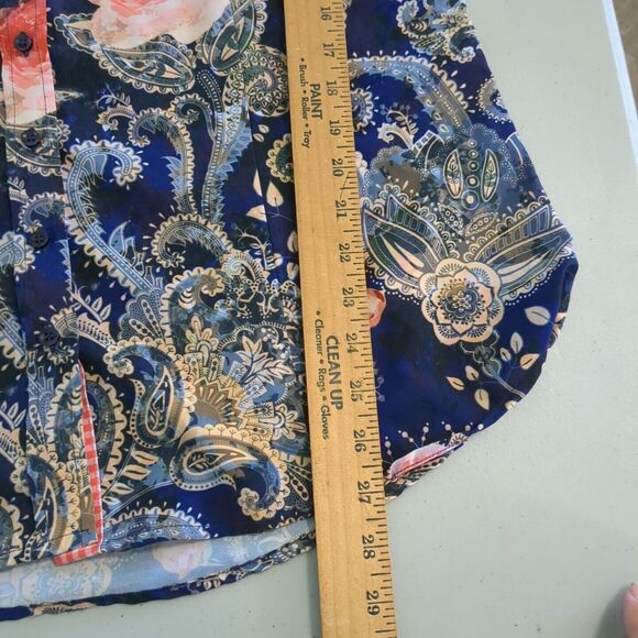 Royal Highness Equestrian Floral Paisley Print Button Long Sleeve Shirt extra la - Picture 4 of 6